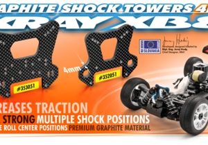 XB8 GRAPHITE REAR SHOCK TOWER - CNC MACHINED 3.5 MM