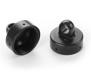 XB8 ALU SHOCK CAP NUT 4x BLEED HOLE - BLACK COATED (2)