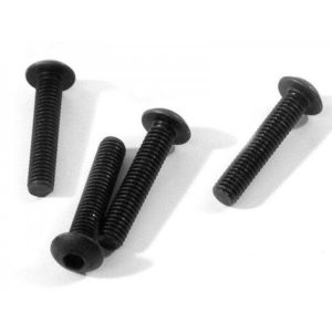 HB RACING Button Head Screw M3x15mm Hex Socket - 4pcs