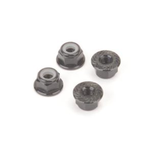M4 Alloy Serrated Nyloc Nuts - Black - 4PCS