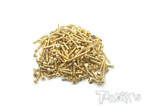 T-Works Gold Plated Steel Screw Set 145pcs. (HB D8 WS )
