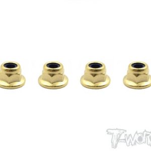 GSS-3FLN Gold Plated Flat M3 Lock Nuts ( 4 pcs)