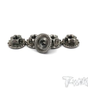 TP-034S Titanium Light Weight Large-Contact Serrated M4 Short Wheel Nuts (4pcs)