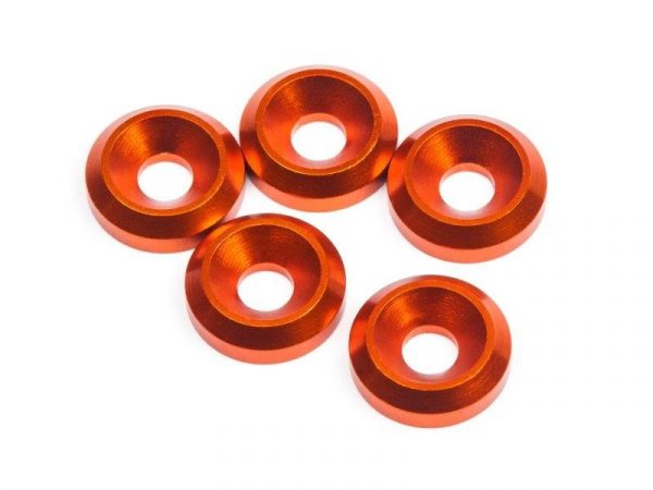 HB RACING Cone Washer M3 (Orange/5pcs)