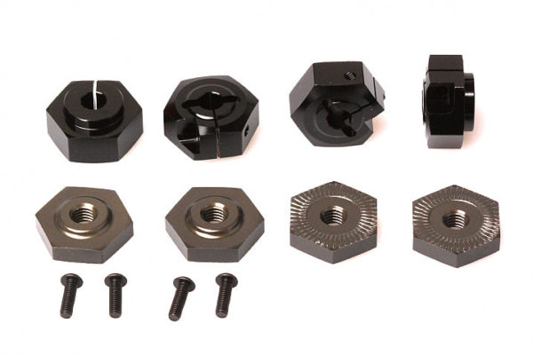 PR 10 th 17mm Aluminum Clamping Wheel Hex 8.0mm +Nut (4)