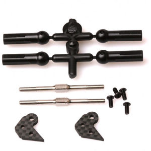 PRS1V3 Buggy Carbon Fibre Pro Steering Plates and Screws-D +55mm Turnbuckles  (For:Tight Track
/Carpet use) (2)
