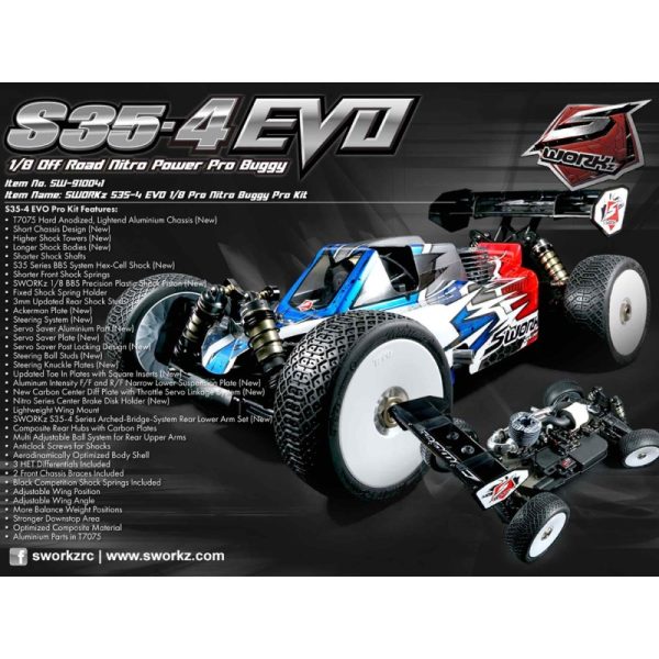 SWorkz S35-4 Evo 1/8 Competition Pro Buggy - Image 4
