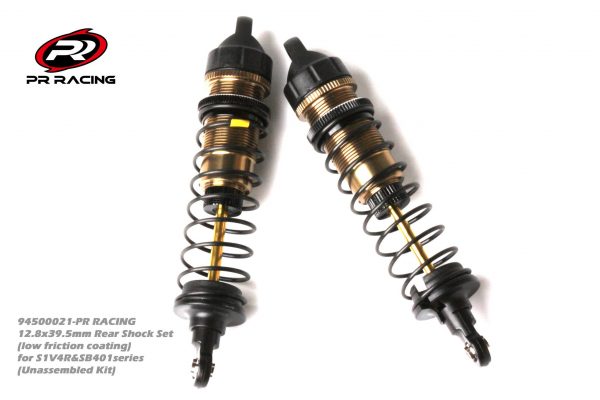 PR Racing 12.8x39.5mm Rear Shock Set (low friction coating) for S1V4R & SB401 series