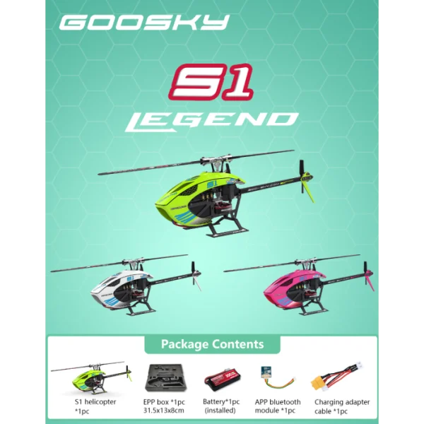 Goosky S1 Legend Electric RC Helicopter Pink - Image 3