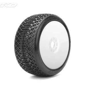 Jetko J One Com. S.Soft Belted 1:8 Buggy Pre-glued White Rims (2)
