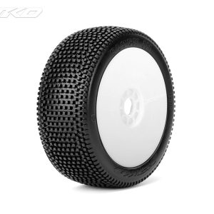 Jetko Block In Super Soft 1:8 Buggy Pre-glued White Revo Rims (2)