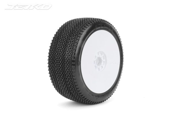 Jetko J Ten Ultra Soft 1:8 Buggy Pre-glued White Revo Rims (2)