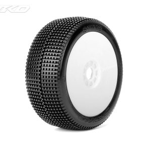 Jetko Sting Super Soft 1:8 Buggy Pre-glued White Rims (2)
