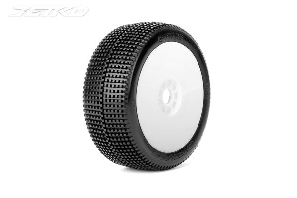 Jetko Sting Super Soft 1:8 Buggy Pre-glued White Rims (2)