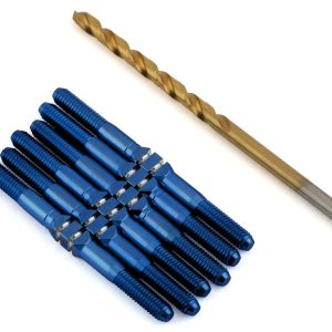 J&T Bearing Co. Associated B6.4/B7 Titanium "Milled" XD Turnbuckle Kit (Blue)