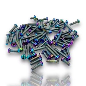 J&T Kyosho MP11 Flat Top Upper Titanium Screw Kit - Oil Slick