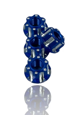 J&T M4 Machined Aluminium Wheel Nuts (4pcs) - Blue