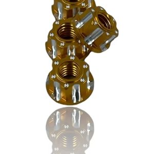 J&T M4 Machined Aluminium Wheel Nuts (4pcs) - Gold