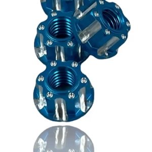 J&T M4 Machined Aluminium Wheel Nuts (4pcs) - Light Blue