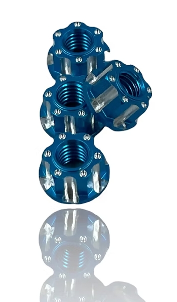 J&T M4 Machined Aluminium Wheel Nuts (4pcs) - Light Blue