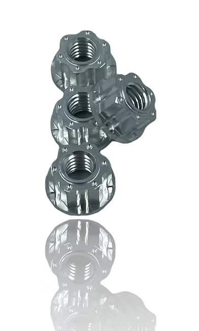 J&T M4 Machined Aluminium Wheel Nuts (4pcs) - Natural