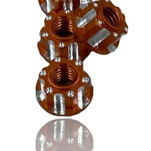 J&T M4 Machined Aluminium Wheel Nuts (4pcs) - Orange
