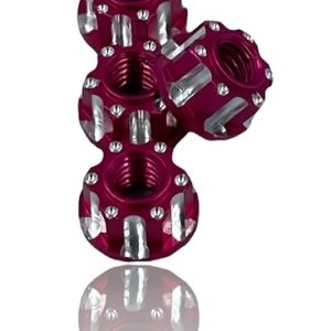 J&T M4 Machined Aluminium Wheel Nuts (4pcs) - Pink