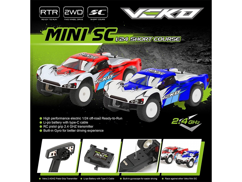 Veko Mini SC Blue 1:24 Short Course RTR with Gyro - Image 5
